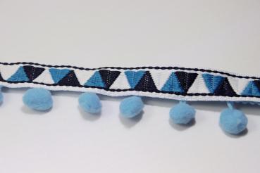 Pompon Borte - Inca - hellblau